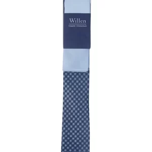 Willen Krawatte Und Einstecktuch Im Set – Bleu 9